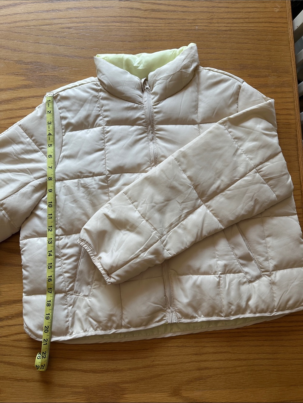 Cream Quilted Light Puffer Jacket